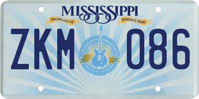 MS license plate ZKM086