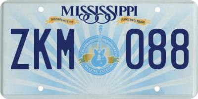 MS license plate ZKM088