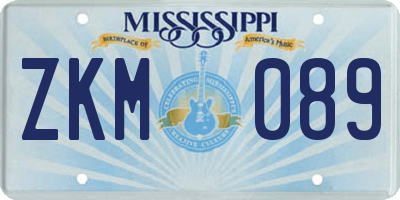 MS license plate ZKM089