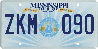 MS license plate ZKM090