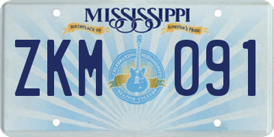MS license plate ZKM091