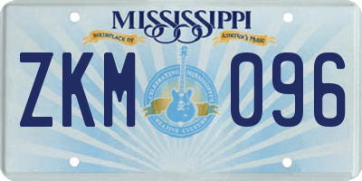MS license plate ZKM096