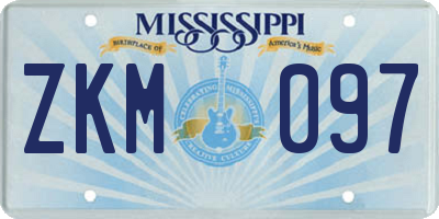MS license plate ZKM097