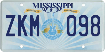 MS license plate ZKM098