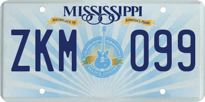 MS license plate ZKM099