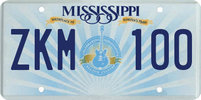 MS license plate ZKM100