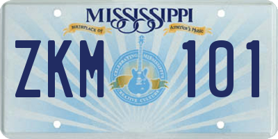 MS license plate ZKM101
