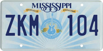 MS license plate ZKM104