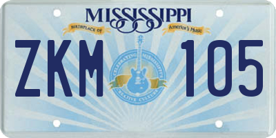 MS license plate ZKM105