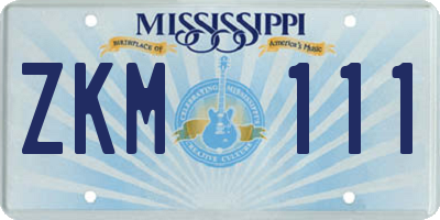 MS license plate ZKM111
