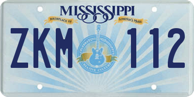 MS license plate ZKM112