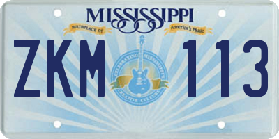 MS license plate ZKM113