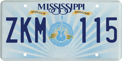 MS license plate ZKM115