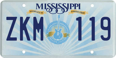 MS license plate ZKM119
