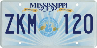 MS license plate ZKM120