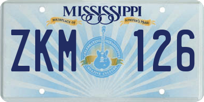 MS license plate ZKM126