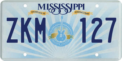 MS license plate ZKM127