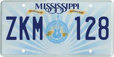 MS license plate ZKM128