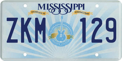 MS license plate ZKM129