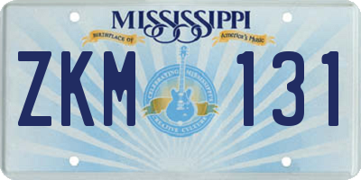 MS license plate ZKM131