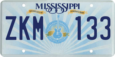 MS license plate ZKM133