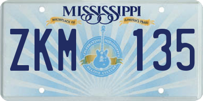 MS license plate ZKM135