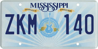 MS license plate ZKM140