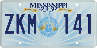 MS license plate ZKM141