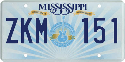 MS license plate ZKM151