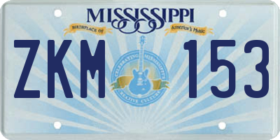 MS license plate ZKM153