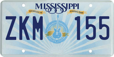 MS license plate ZKM155