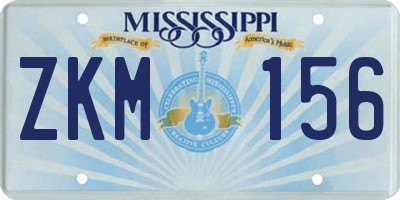 MS license plate ZKM156