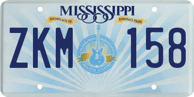MS license plate ZKM158
