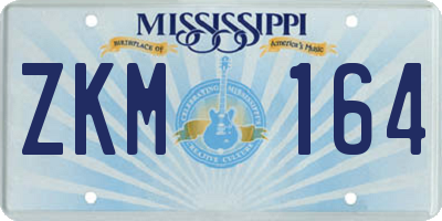 MS license plate ZKM164