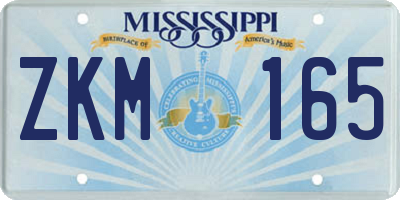 MS license plate ZKM165