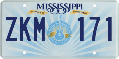 MS license plate ZKM171