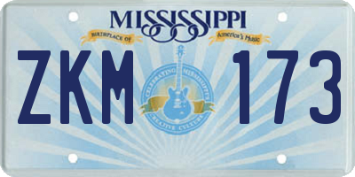 MS license plate ZKM173