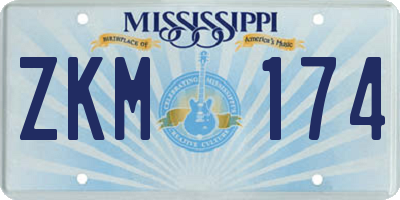 MS license plate ZKM174