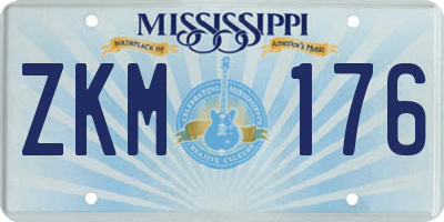 MS license plate ZKM176