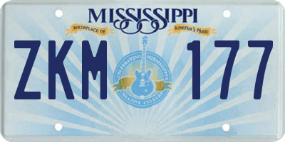 MS license plate ZKM177