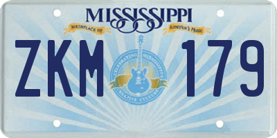 MS license plate ZKM179