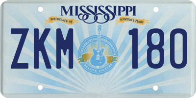 MS license plate ZKM180