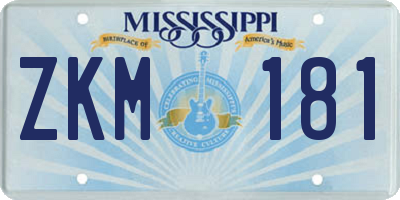 MS license plate ZKM181