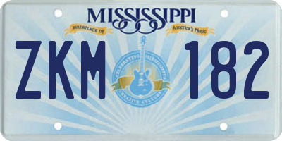 MS license plate ZKM182