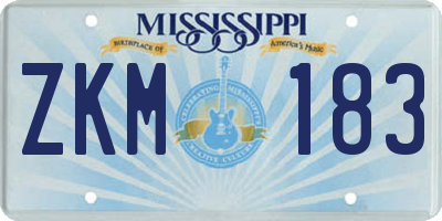 MS license plate ZKM183