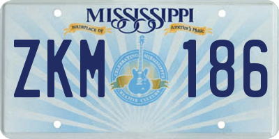 MS license plate ZKM186