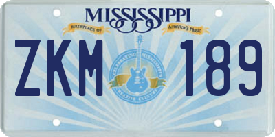 MS license plate ZKM189