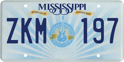 MS license plate ZKM197