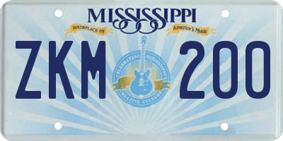 MS license plate ZKM200