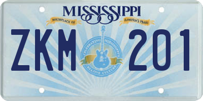 MS license plate ZKM201